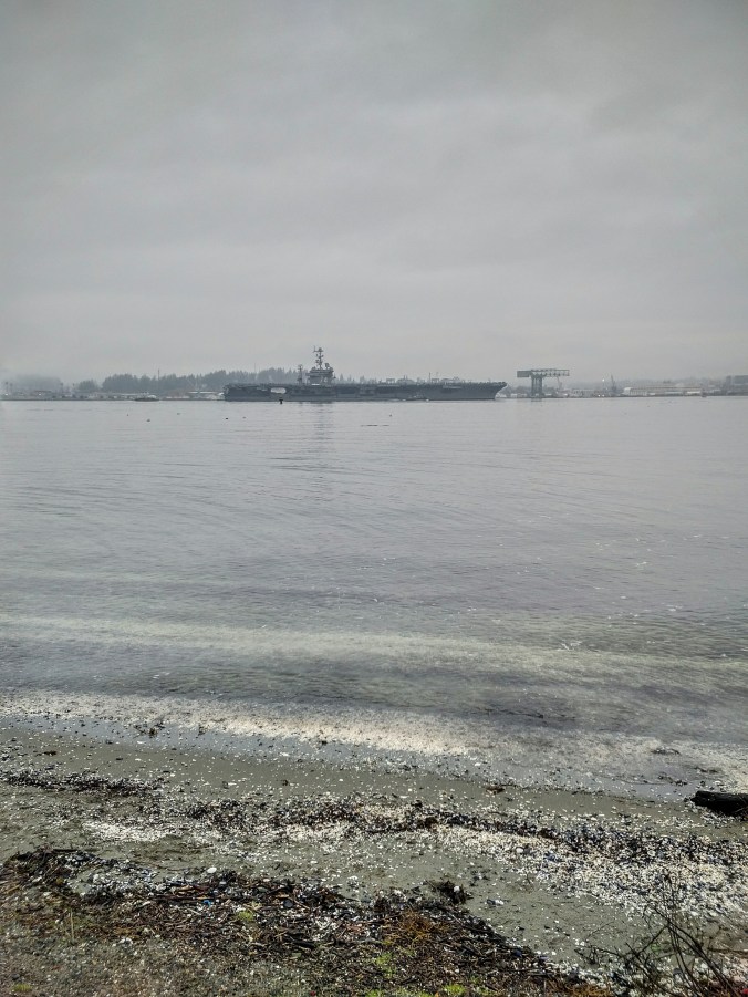 The USS John C. Stennis leaving Bremerton.